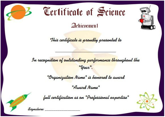 Science Fair Participation Certificate : 11+ Free Editable inside Science Achievement Award Certificate Templates