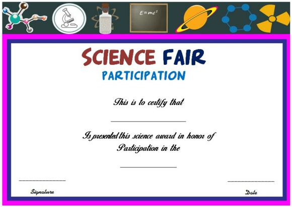 Science Fair Participation Certificate : 11+ Free Editable with New Free 6 Printable Science Certificate Templates