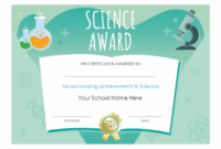 Science Outstanding Achievement Certificates in Outstanding Achievement Certificate