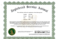 Service Dog Certificate Template | Certificate Templates inside Fresh Service Dog Certificate Template