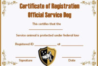 Service Dog Papers Template | Service Dogs, Certificate within Service Dog Certificate Template