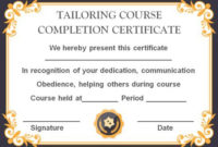 Sewing Certificate Template: 10 Templates Designed For inside Unique Dog Training Certificate Template Free 10 Best