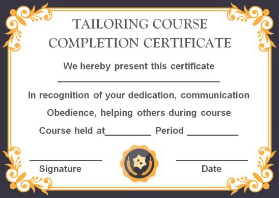 Sewing Certificate Template: 10 Templates Designed For inside Unique Dog Training Certificate Template Free 10 Best