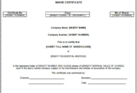 Share Certificate Template Australia (7) – Templates Example pertaining to Fresh Share Certificate Template Australia