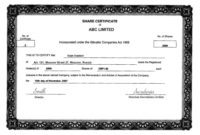 Share Certificate Template Companies House | Certificate intended for Share Certificate Template Companies House