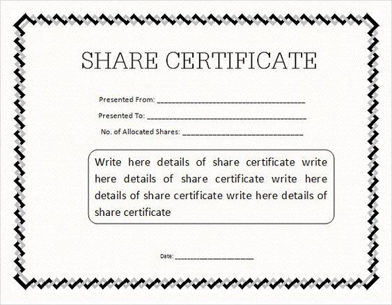 Share Certificate Template Pdf (8) - Templates Example with Template For Share Certificate
