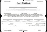 Share-Certificate-Template | Stock Certificates, Certificate regarding Corporate Share Certificate Template