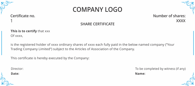 Shareholders Agreement &amp;amp; Share Certificate Template Uk | Dns intended for Share Certificate Template Companies House