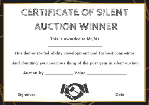 Silent Auction Winner Certificate Template: Explore Best throughout Best Silent Auction Certificate Template 10 Designs 2019