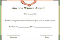 Silent Auction Winner Certificate Templates | Certificate for Donation Certificate Template Free 14 Awards