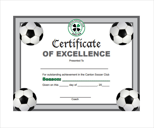 Soccer Certificate Template Free (12) - Templates Example with Soccer Award Certificate Template