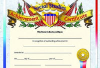 Social Studies Achievement Certificate (Set Of 30) | Social with Social Studies Certificate Templates