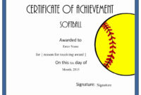 Softball Award Certificate Template Lovely Printable Award within Best Softball Certificate Templates