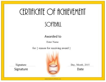 Softball Awards | Softball Awards, Baseball Award, Softball in Free Softball Certificate Templates