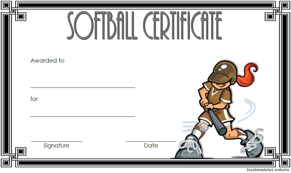 Softball Certificate Template Free (1St Version) In 2020 pertaining to Free Softball Certificates Printable 10 Designs