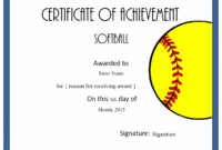 Softball Certificate Templates Free | Softball Awards regarding Softball Certificate Templates Free
