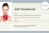 Spa Gift Certificate Template For Ms Word | Document Hub in New Spa Day Gift Certificate Template
