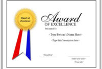 Special Certificate – Award For Excellence With Ribbon intended for Award Of Excellence Certificate Template
