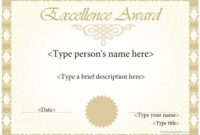 Special Certificates – Award Template For Excellence for Math Certificate Template 7 Excellence Award