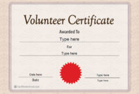 Special Certificates – Volunteer Certificate Template pertaining to Volunteer Certificate Template
