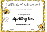 Spelling Bee Award Certificate Template (3) – Templates for Spelling Bee Award Certificate Template