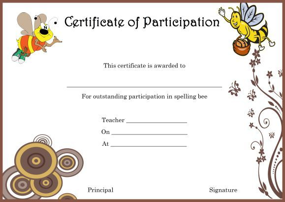 Spelling Bee Certificate Of Partcipation Template in Essay Writing Competition Certificate 9 Designs