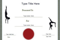 Sports Certificate – Gymnastics Achievement Certificate throughout Fresh Gymnastics Certificate Template