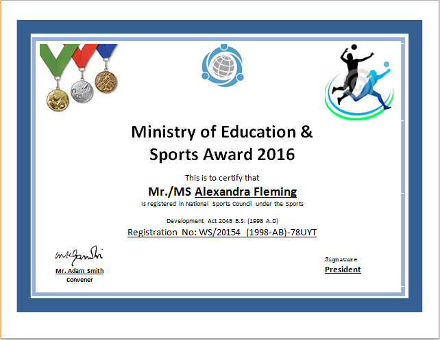 Sports Certificate Template For Ms Word | Document Hub inside Sports Award Certificate Template Word