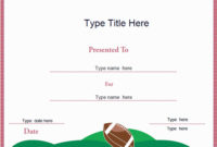 Sports Certificates – American Football Certificate Template intended for Best Football Certificate Template