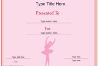 Sports Certificates – Ballet Certificate Template in Ballet Certificate Template