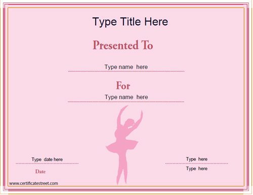 Sports Certificates - Ballet Certificate Template with regard to Quality Ballet Certificate Templates