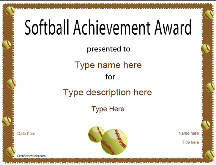 Sports Certificates - Softball Certificate for Best Softball Certificate Templates