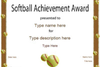 Sports Certificates – Softball Certificate with Unique Free Softball Certificate Templates