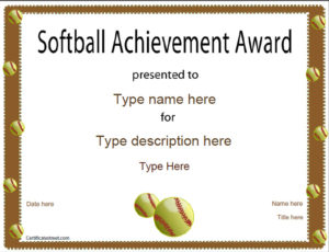 Sports Certificates – Softball Certificate within Unique Softball Award Certificate Template