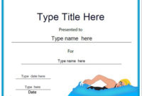 Sports Certificates – Swimming Achievement Award intended for Fresh Swimming Certificate Templates Free