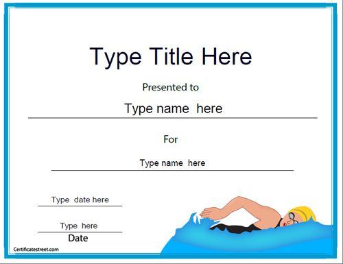 Sports Certificates - Swimming Achievement Award intended for Fresh Swimming Certificate Templates Free