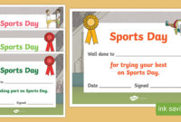 Sports Day Certificate Template (Teacher Made) with Fresh Sports Day Certificate Templates