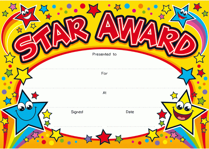 Star Award Certificate Template 8 - Best Templates Ideas For with Star Award Certificate Template