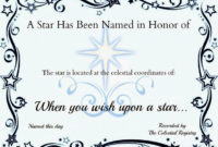 Star Naming Certificate Template | Certificate Templates inside Unique Star Naming Certificate Template