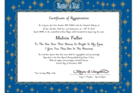 Star Naming Certificate Template | Certificate Templates intended for Star Naming Certificate Template