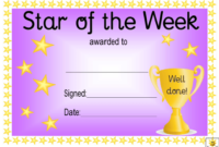 Star Of The Week Award Certificate Template – Violet within New Star Of The Week Certificate Template
