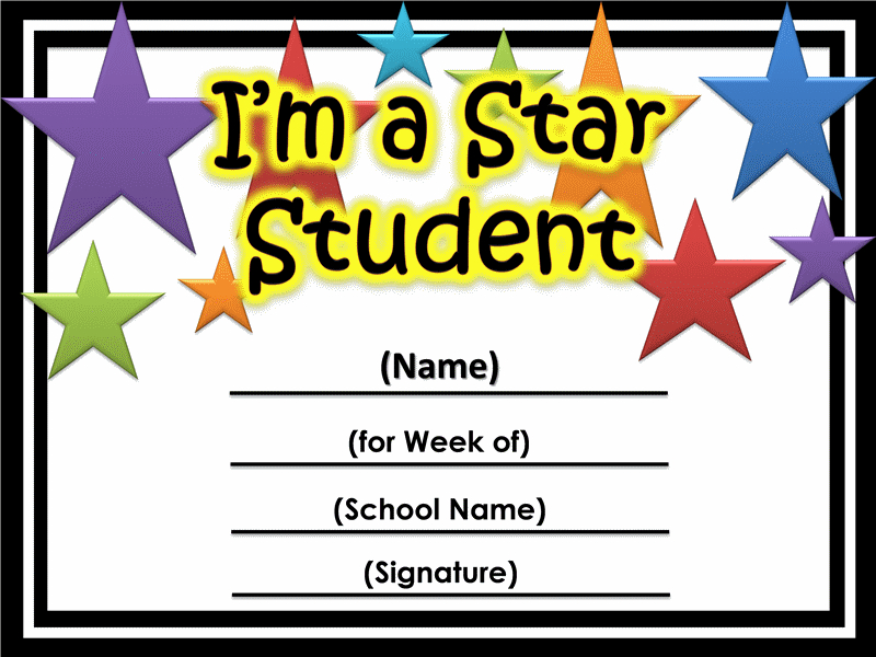 Star Of The Week Certificate Printable | Printable within Star Certificate Templates Free