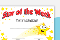 Star Of The Week Certificate regarding Star Of The Week Certificate Template