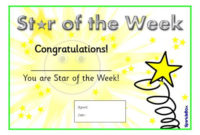 Star Of The Week Certificates (Sb1917) – Sparklebox pertaining to Star Of The Week Certificate Template