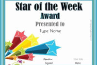 Star Of The Week Printables | Customize With Your Photo And in Unique Star Student Certificate Template