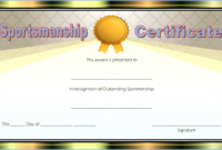 Star Sportsmanship Certificate Template Free 5 In 2020 regarding Unique Sportsmanship Certificate Template