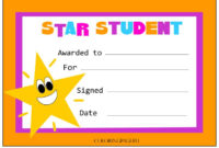 Star Student Certificate | Coloring Page | Star Students in Unique Star Student Certificate Templates