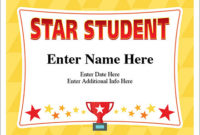 Star Student Certificate – Free Award Certificates pertaining to Fresh Free Student Certificate Templates