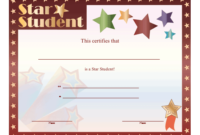 Star Student Certificate Printable Certificate | Student intended for Star Student Certificate Templates