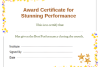 Stars Award Certificate For Performance Template | Office with regard to Best Best Performance Certificate Template